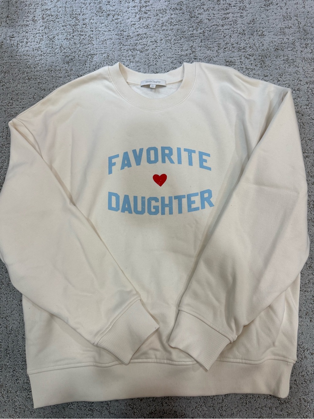 Favorite Daughter Cream Crewneck Sweatshirt with Gray Logo